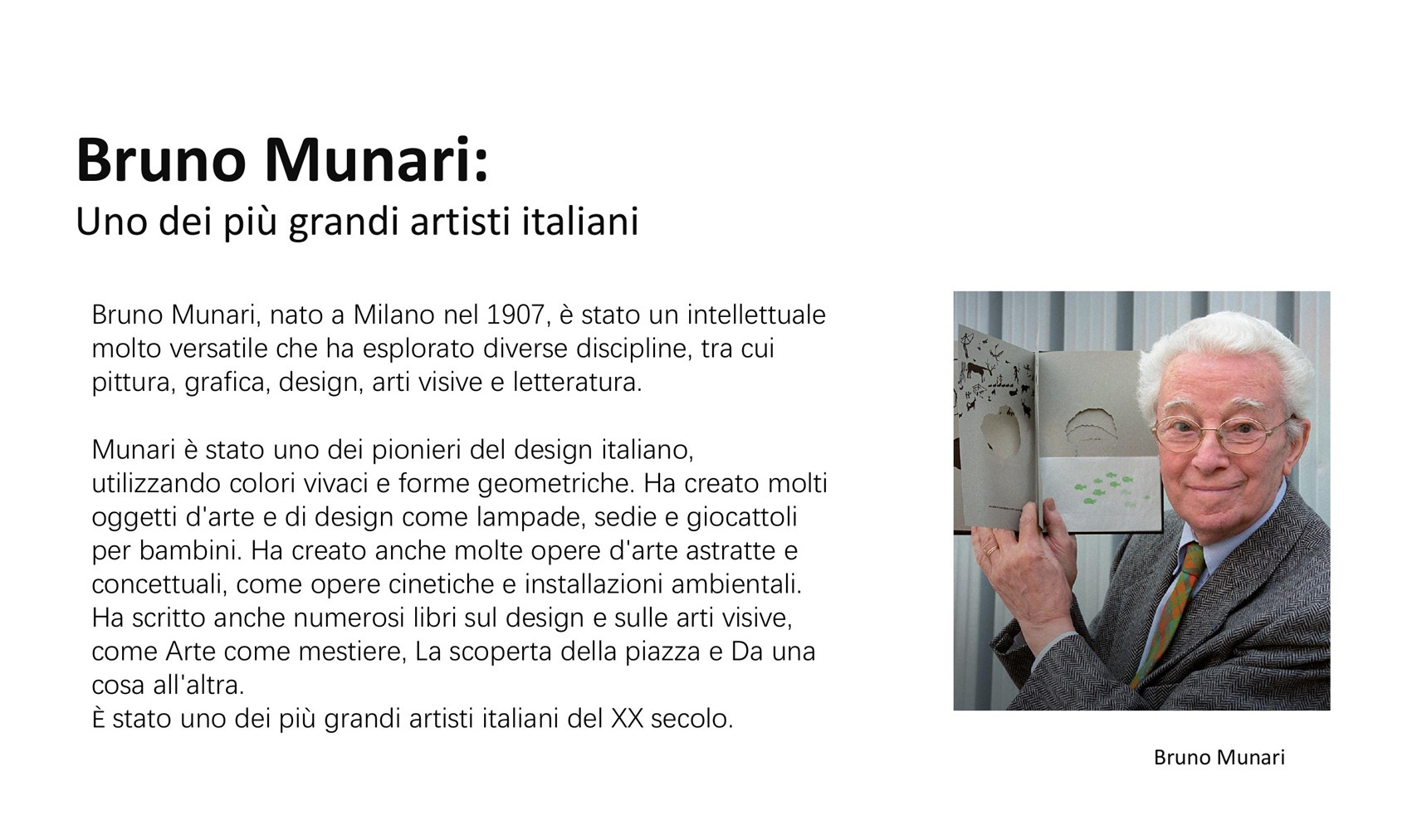 Bruno Munari 艺术家介绍页面
