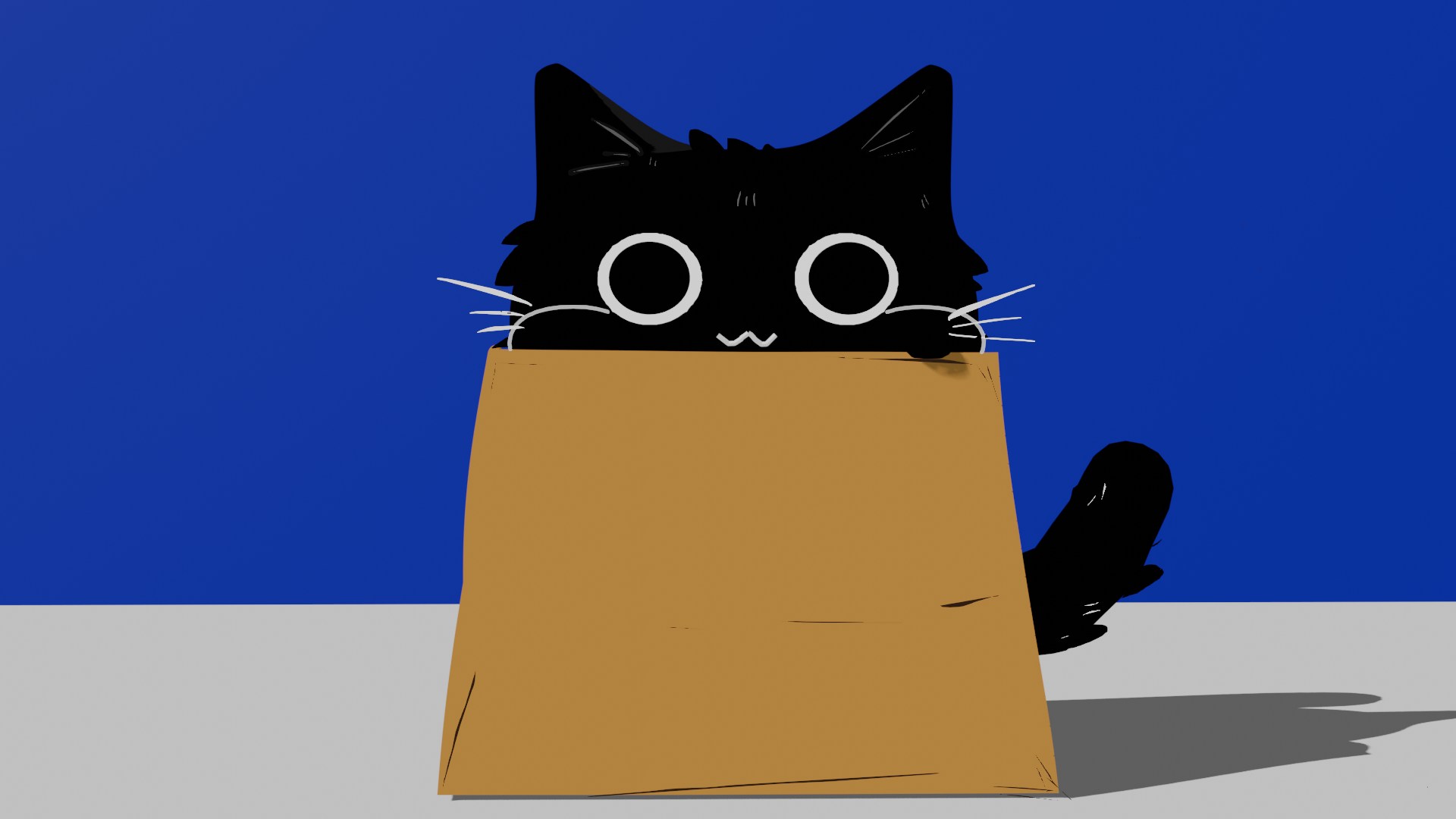 纸袋猫猫 Blender 动画关键帧二