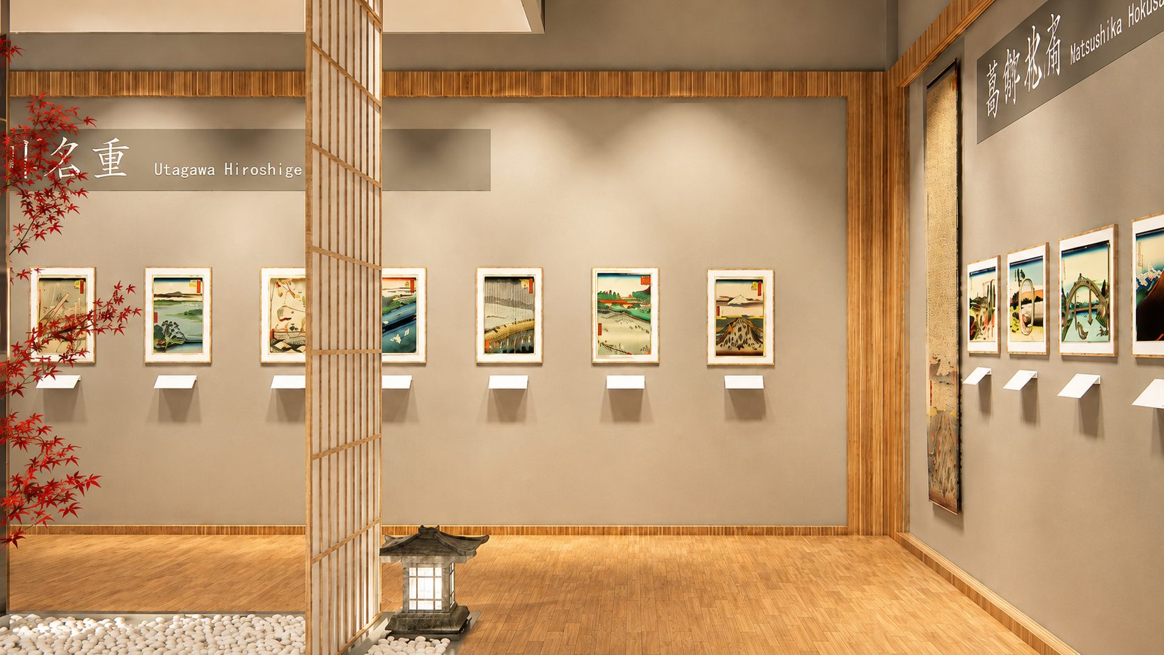 浮世绘展陈空间中央庭院视角